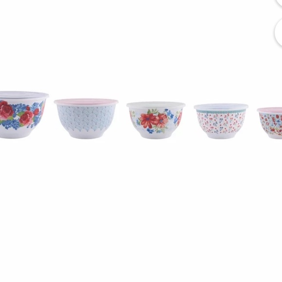 Last One! Pioneer Woman Melamine Mixing Bowl Set, 10 Piece Set Heritage Floral - Picture 4 of 6